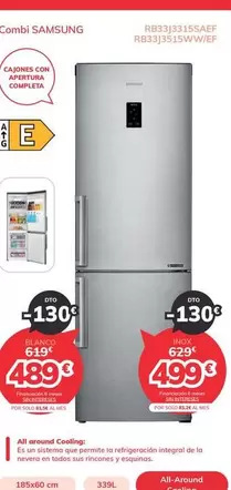 Oferta de Samsung - Combi Rb33j55a6e por 489€ en Mi electro
