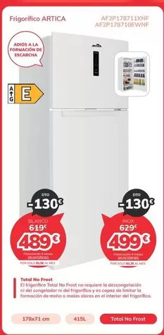 Oferta de Artica - Frigorífico  AF2P178711XNF  AF2P178710EWNF por 489€ en Mi electro