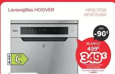 Oferta de Hoover - Lavavajillas Hf3c7f0x Hf3c7l0w por 349€ en Mi electro