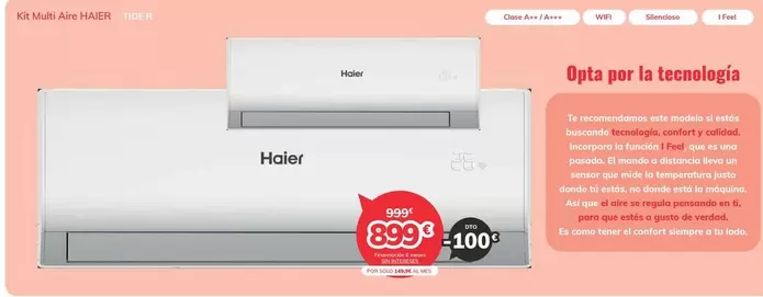 Oferta de Aire - Opta Por La Teenología por 899€ en Mi electro