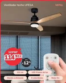 Oferta de Ufesa - Ventilador Techo por 114,9€ en Mi electro