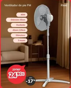 Oferta de Fm - Ventilador De Pie por 24,9€ en Mi electro