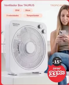 Oferta de Taurus - Ventilador Box por 33,9€ en Mi electro