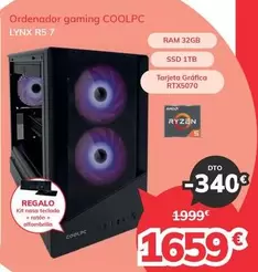 Oferta de Coolpc - Ordenador Gaming LYNX R5 7 por 1659€ en Mi electro