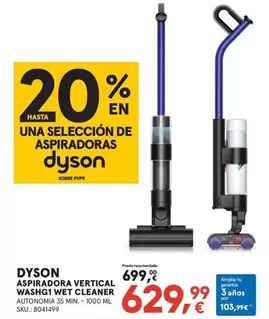 Oferta de Dyson - Aspiradora Vertical Washgi Wet Cleaner por 629,99€ en Worten