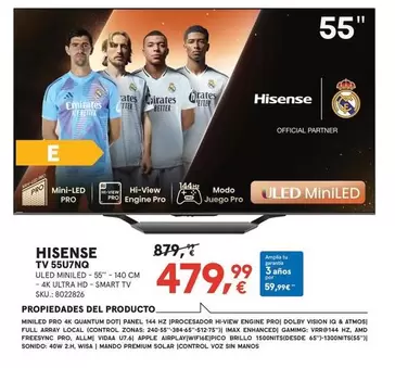 Oferta de Hisense - Tv 55u7no por 479,99€ en Worten
