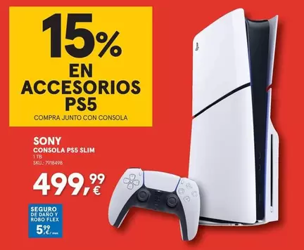 Oferta de Sony - Consola Ps5 Slim por 499,99€ en Worten