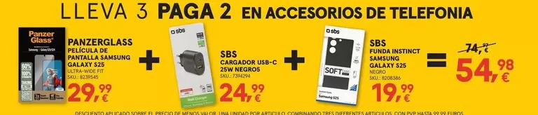 Oferta de Glass - Panzer Película De Pantalla Galaxy S25 por 54,98€ en Worten