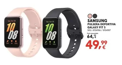 Oferta de Samsung - Pulsera Deportiva Galaxy FIF 3 por 49,99€ en Worten
