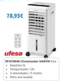 Oferta de Ufesa - 991670046 Climatizador Narvik 65w por 78,95€ en Coinfer