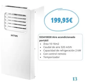 Oferta de HTW -  933410030 Aire Acondicionado Portátil por 199,95€ en Coinfer