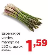 Oferta de Esparragos Verdes, Manojo De 250 G. Aprox. por 1,59€ en Alimerka