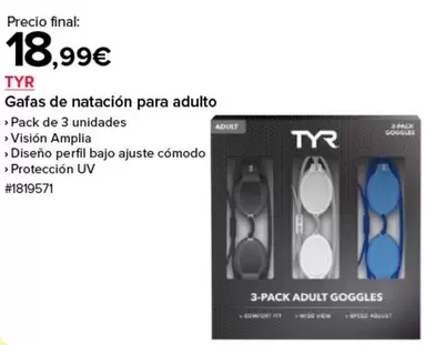 Oferta de Visión - Gafas De Natación Para Adulto por 18,99€ en Costco
