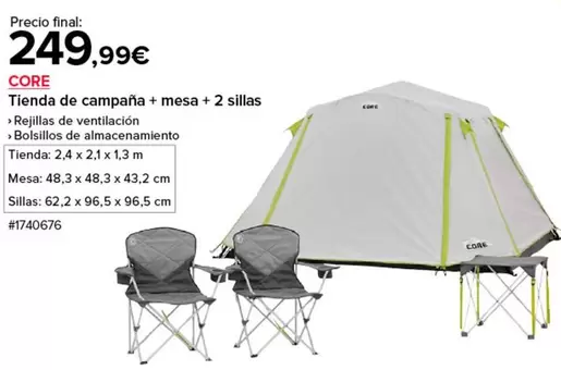 Oferta de Tienda De Campana + Mesa + 2 Sillas por 249,99€ en Costco
