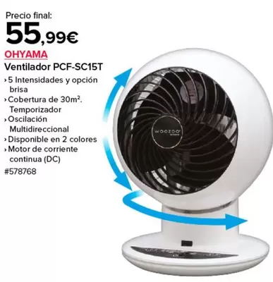 Oferta de Brisa - Ventilador Pcf-sc15t por 55,99€ en Costco