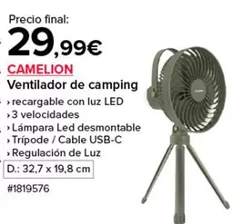 Oferta de Ventilador De Camping por 29,99€ en Costco