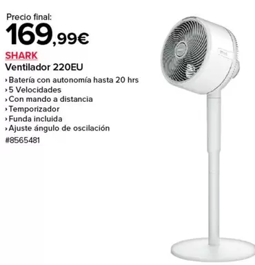 Oferta de Shark - Ventilador 220EU por 169,99€ en Costco