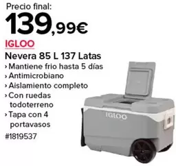 Oferta de Nevera 85 L 137 Latas por 139,99€ en Costco