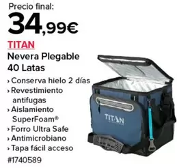 Oferta de Titan - Nevera Plegable 40 Latas por 34,99€ en Costco