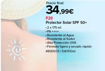 Oferta de Solar - Protector  Spf 50+ por 34,99€ en Costco