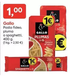 Oferta de Gallo - Pasta Fideo, Pluma O Spaghetti por 1€ en Suma Supermercados
