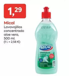 Oferta de Mical - Lavavajillas Concentrado Aloe Vera por 1,29€ en Suma Supermercados
