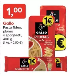 Oferta de Gallo - Pasta Fideo, Pluma O Spaghetti por 1€ en Suma Supermercados