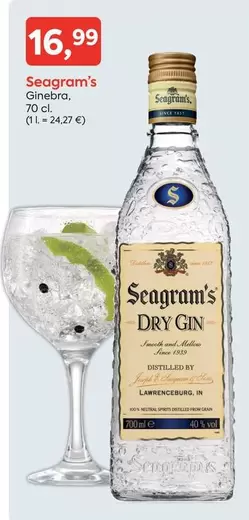 Oferta de Seagram's - Ginebra por 16,99€ en Suma Supermercados
