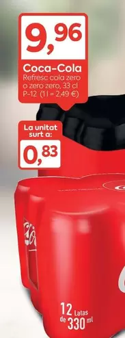 Oferta de Coca-Cola - Refresco Con Zero O Zero Zero por 9,96€ en Suma Supermercados