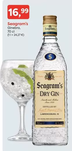 Oferta de Seagram's - Ginebra por 16,99€ en Suma Supermercados