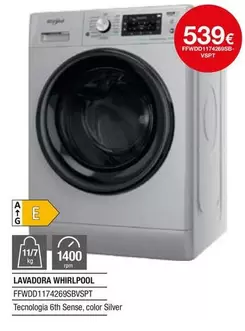 Oferta de Whirlpool - Lavadora Ffw00117a2c96sbpst por 539€ en Milar