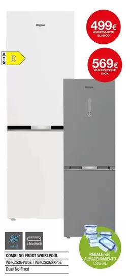 Oferta de Whirlpool - Combi No Frost por 499€ en Milar