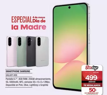 Oferta de Dia - Smartphone Galaxy A56 por 499€ en Milar