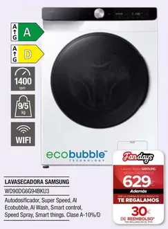 Oferta de Samsung - Lavasecadora Wd90d694bj3 por 629€ en Milar