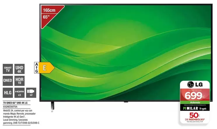 Oferta de LG - Tv Oled Uhd Bv 65l por 699€ en Milar