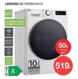 Oferta de LG - Lavadora F4wr6010a1/w por 519€ en Milar