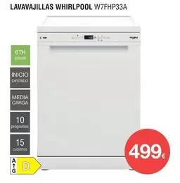 Oferta de Whirlpool - Lavavajillas W7fhp33a por 499€ en Milar