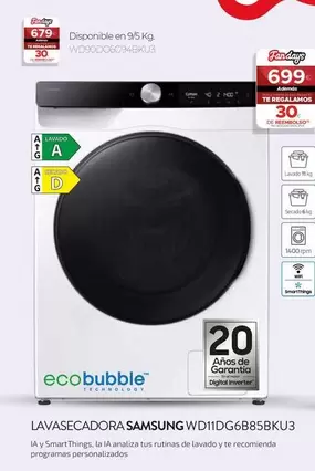 Oferta de Inverter - Lavasecadora Wd11dg6b85bku3 por 699€ en Milar