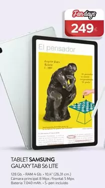 Oferta de Samsung - Galaxy Tab S6 Lite por 249€ en Milar