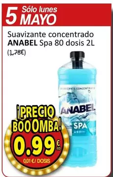 Oferta de Anabel - Suavizante Concentrado Spa 80 Dosis por 0,99€ en SPAR