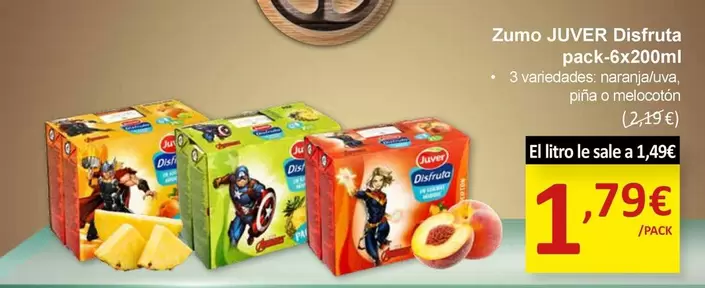 Oferta de Juver - Zumo Disfruta por 1,79€ en SPAR