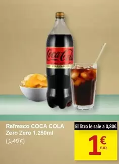 Oferta de Coca-Cola - Refresco Zero Zero por 1€ en SPAR