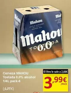 Oferta de Mahou - Cerveza Tostada 0,0% Alcohol por 3,99€ en SPAR