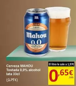 Oferta de Mahou - Cerveza Tostada 0,0% Alcohol por 0,65€ en SPAR