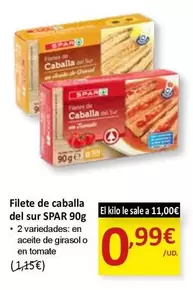 Oferta de Spar - Filete De Caballa Del Sur por 0,99€ en SPAR