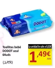 Oferta de Dodot - Toallitas Bebé Azul por 1,49€ en SPAR