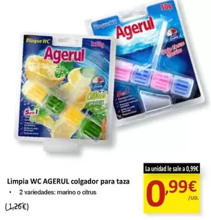Oferta de Agerul - Limpia Wc Colgador Para Taza por 0,99€ en SPAR