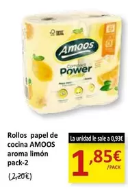 Oferta de Amoos - Rollos Papel De Cocina Aroma Limon por 1,85€ en SPAR