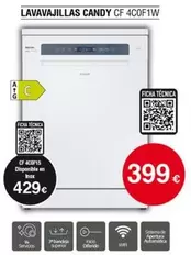 Oferta de Candy - Lavavajillas Cf 4c0f1/w por 399€ en Tien 21