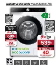 Oferta de Samsung - Lavadora WW90DG6U85LKU3  por 539€ en Tien 21